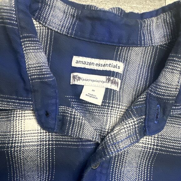 Amazon Essentials Mens Flannel Shirt Button Up Med Reg Fit Long Sleeve Plaid - Picture 2 of 3